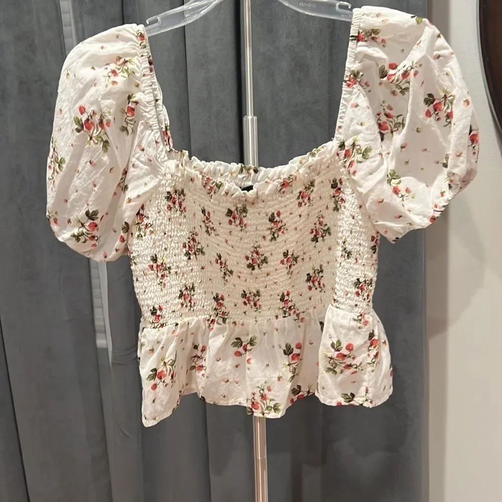 J. Crew peplum ruched short sleeve top